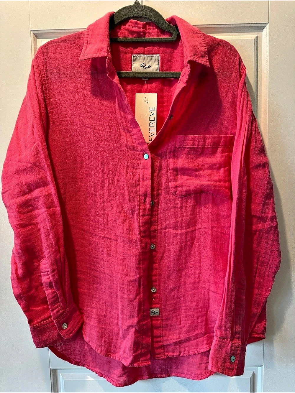 Rails Everly Button Down Shirt in Pink XS NWT